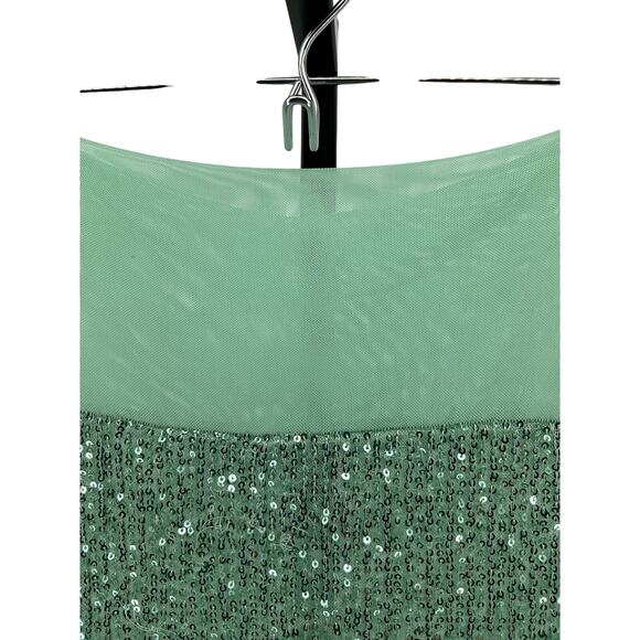 Fait Par Foutch 'Elizabeth' Green Polyester�Mesh Sequin Dress Size XS - Picture 6 of 9